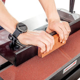 Sherwood Oscillating Belt Sander 6in 2200W on Cabinet Stand in Workshop