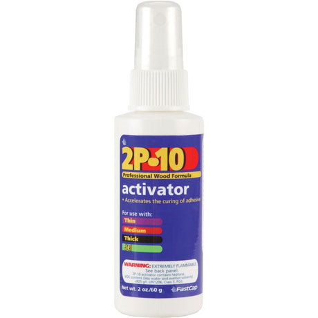 FastCap 2P-10 Super Glue Activator pump bottle in a woodworking tools store