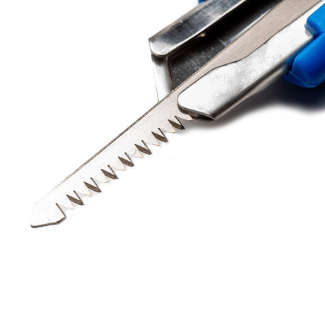 Razorsaw retractable keyhole pocket saw on wooden surface