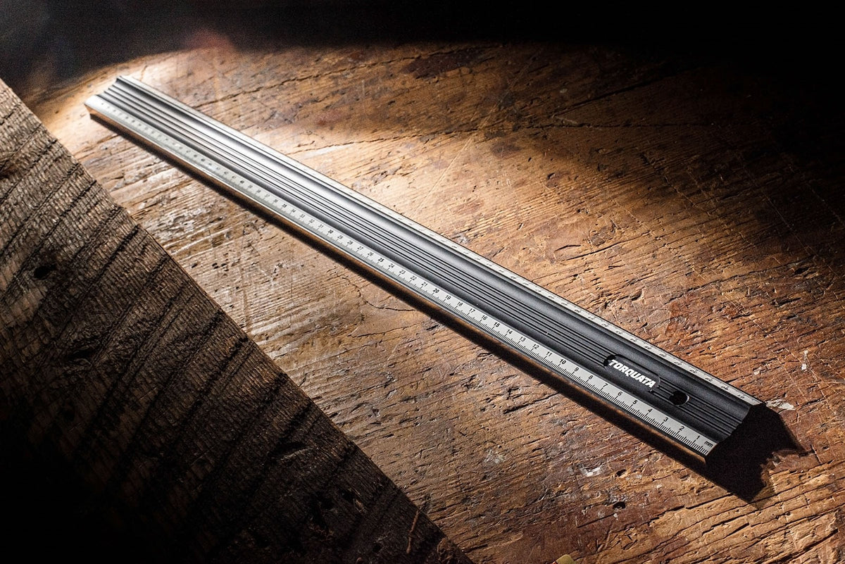 Torquata Aluminium 610mm Straight Edge woodworking tool angled view workshop essential Australia