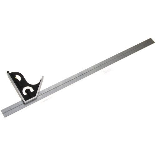 iGaging 600mm Combination Square with stainless steel blade, satin chrome finish, inch/metric graduations, level vial, and Scribe tool