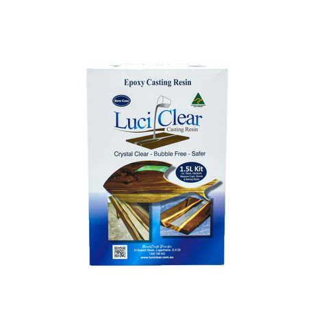 Clear epoxy resin for deep casting, ideal for river tables and embedments. Ultra clear finish for woodworking projects