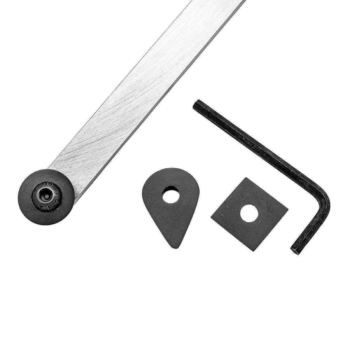 Crown Scraper Multi-Tip Set M2 Cryogenic Steel Woodturning Tool - Round, Square & Teardrop Cutters - Angled view