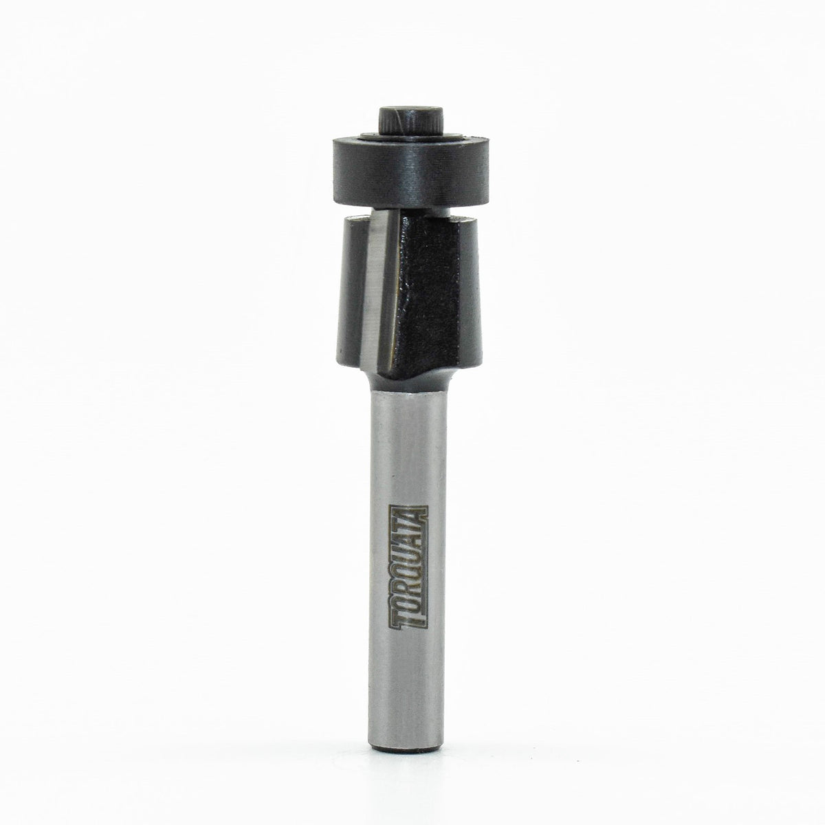 Torquata Flush Trim Router Bit for Laminates 1/4in Shank, top view on white background