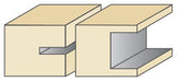 Torquata Set of 6 Deluxe Slot Cutter Router Bits 1/2in Shank, angled view showing multiple slot cutters stacked for increased cutting height