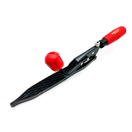 Shinto Double-Sided Japanese Saw Rasp with Handle 254mm Blade in action cutting wood