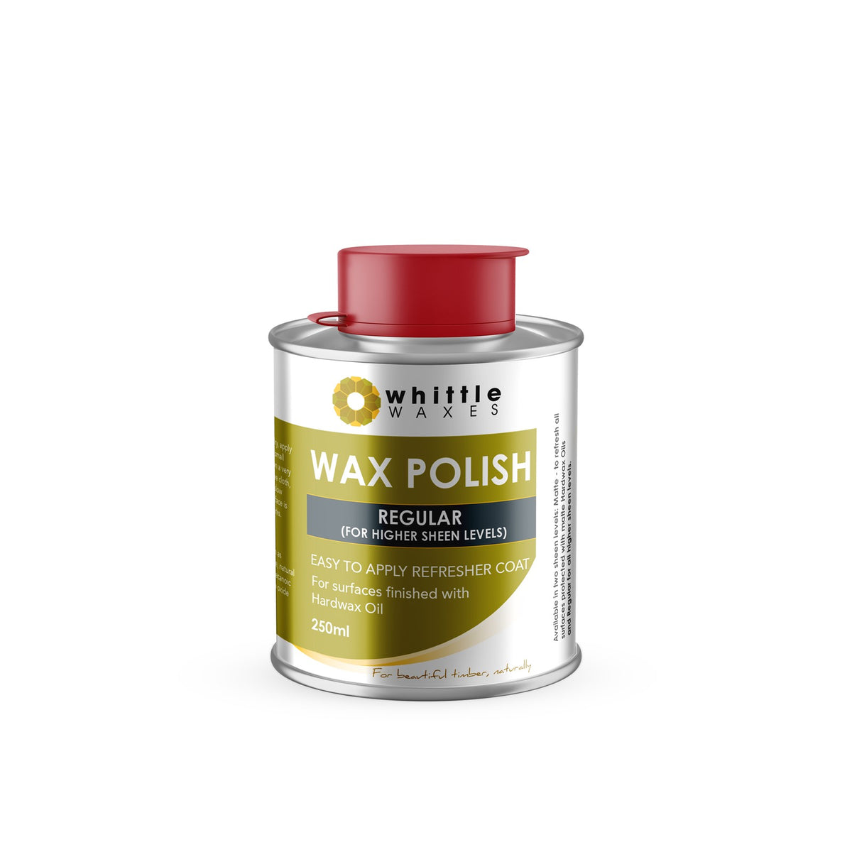 Whittle Waxes Clear Finish Wax Polish 250mL for toys, safe water-repellent formula for worn wooden surfaces