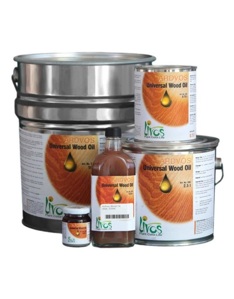 Livos ARDVOS Wood Oil - Natural finish with light sheen, water-resistant. Made from cold-pressed flax seeds and natural waxes