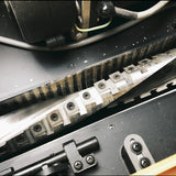 Sherwood Spiral Cutter Head upgrade for DeWalt DW735 Thicknesser - Close-up view of cutterhead blades