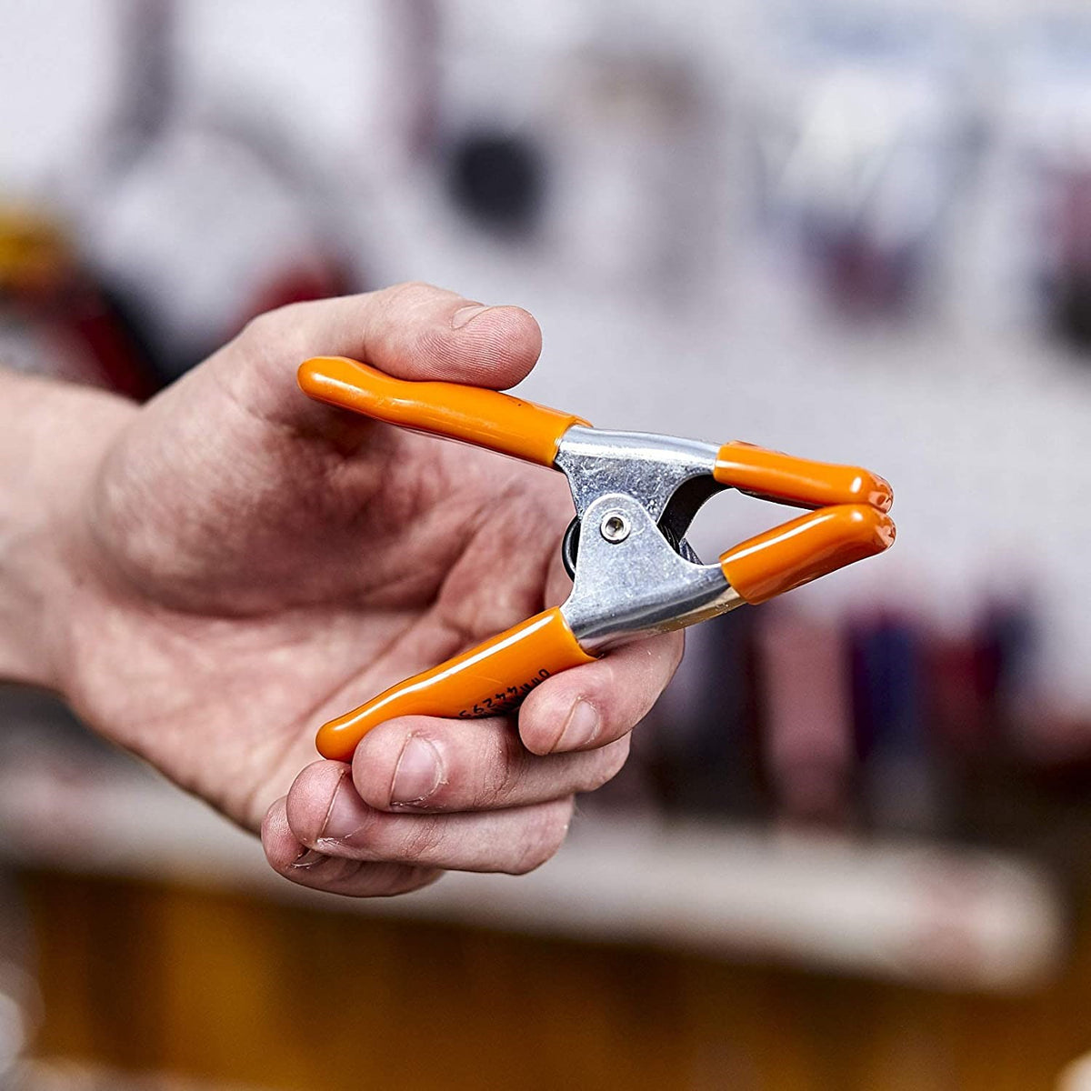 Pony Jorgensen Set of 3 Metal Spring Clamps in use on woodworking project