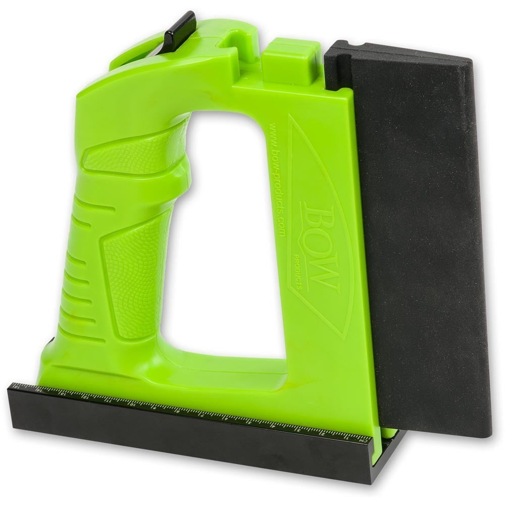 BOW Products Bandsaw GuidePRO Featherboard Set in use on a bandsaw table
