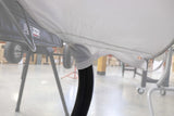 FastCap Saw Hoodie Dust Hood for Mitre saws in action capturing dust particles efficiently