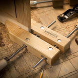 Pony Jorgensen Set of 3 Classic Wooden Hand Screw Clamps 8in in use on woodworking project