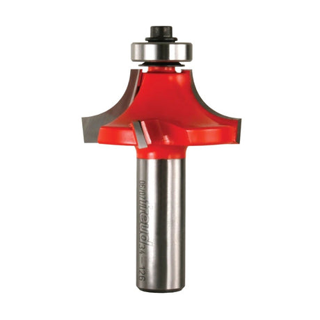 Freud Quadra-Cut Round Over Router Bit in use creating decorative beads on wood