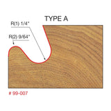 Freud Finger Pull Router Bit creating contemporary cabinet door finger pull groove on Australian woodworking tools store