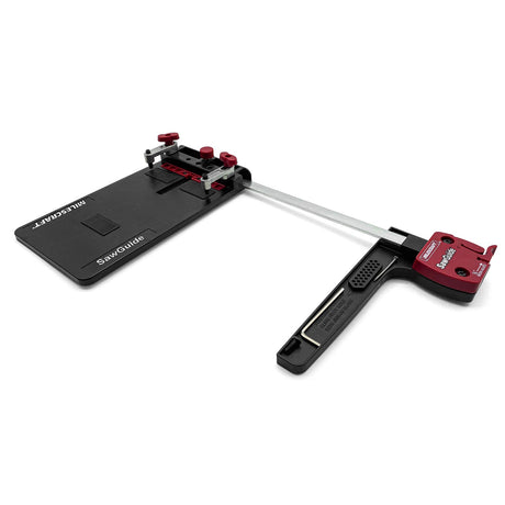Milescraft SawGuide 410mm Long Guide Bar for Circular & Jig Saws in use on wood board