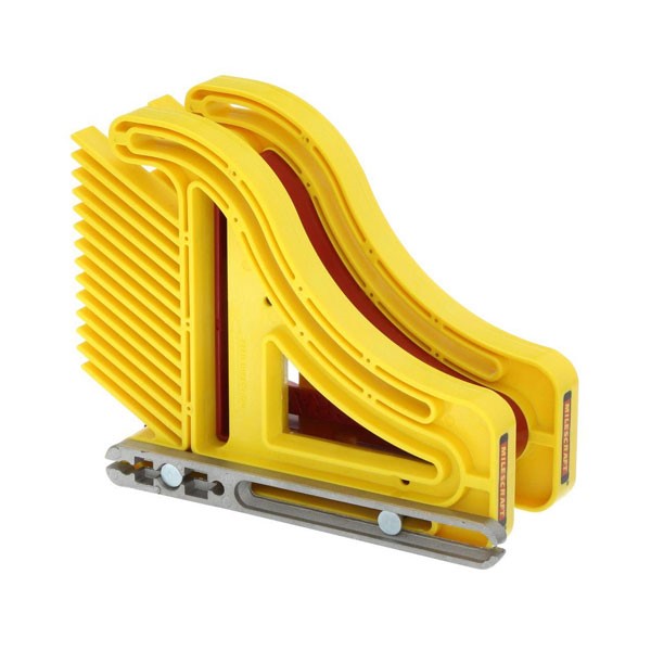 Milescraft D/T Featherboard with 5/8in & 3/4in Mitre Bars and T-slot Bolts for precise board cutting on edge