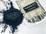 Health of Mind Art Jet Black Pearlescent Pigment Mica Powder for Epoxy Resin in 50g size, ideal for river tables and serving boards