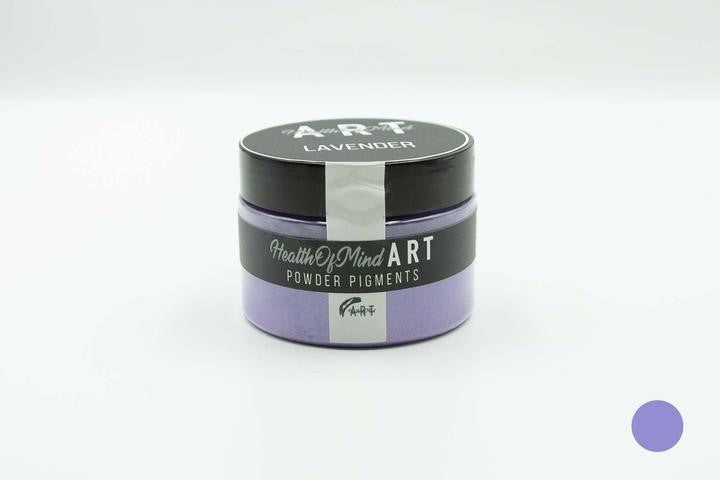Health of Mind Art Lavender 50g Pearlescent Mica Powder for Epoxy Resin, showcasing shimmering effect