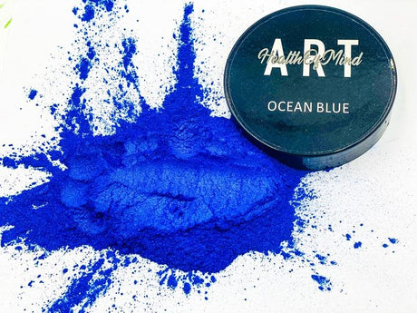 Health of Mind Art Ocean Blue 50g Pearlescent Pigment Mica Powder for Epoxy Resin in Australian woodworking tools store