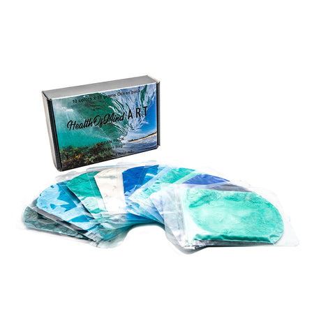 Assorted Ocean Pearlescent Mica Powders for Epoxy Resin - 10 x 10g Bags - Health of Mind Art
