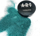 Health of Mind Art Turquoise 50g Metallic Glitter Powder for Epoxy Resin, showcasing vibrant metallic finish
