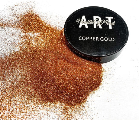 Australian woodworking tools store: Health of Mind Art Copper Gold 50g Metallic Glitter Powder for Epoxy Resin - metallic finish with a secondary rainbow effect