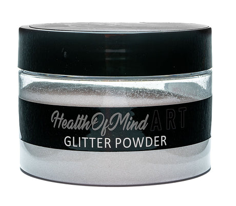 50g Health of Mind Art White Flicker metallic glitter powder for epoxy resin in shiny packaging
