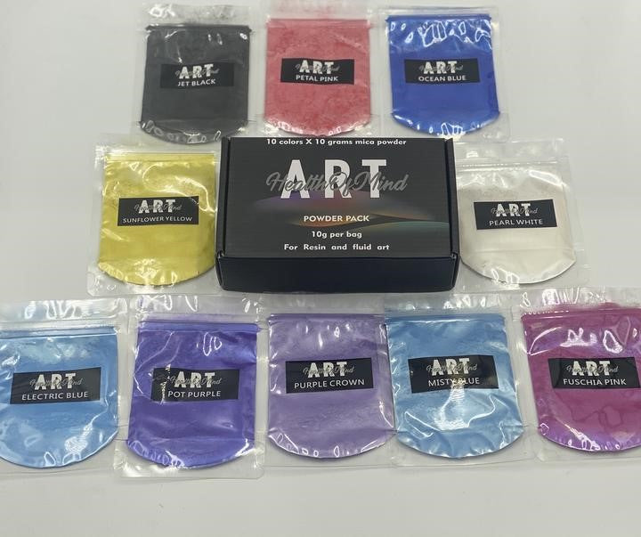 10 x 10g Bags Pearlescent Pigment Mica Powders for Epoxy Resin - Assorted Colours Australian Woodworking Tools Store