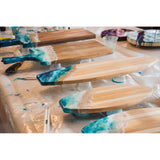 LuciClear Art Resin boards showing smooth finish and vibrant colors
