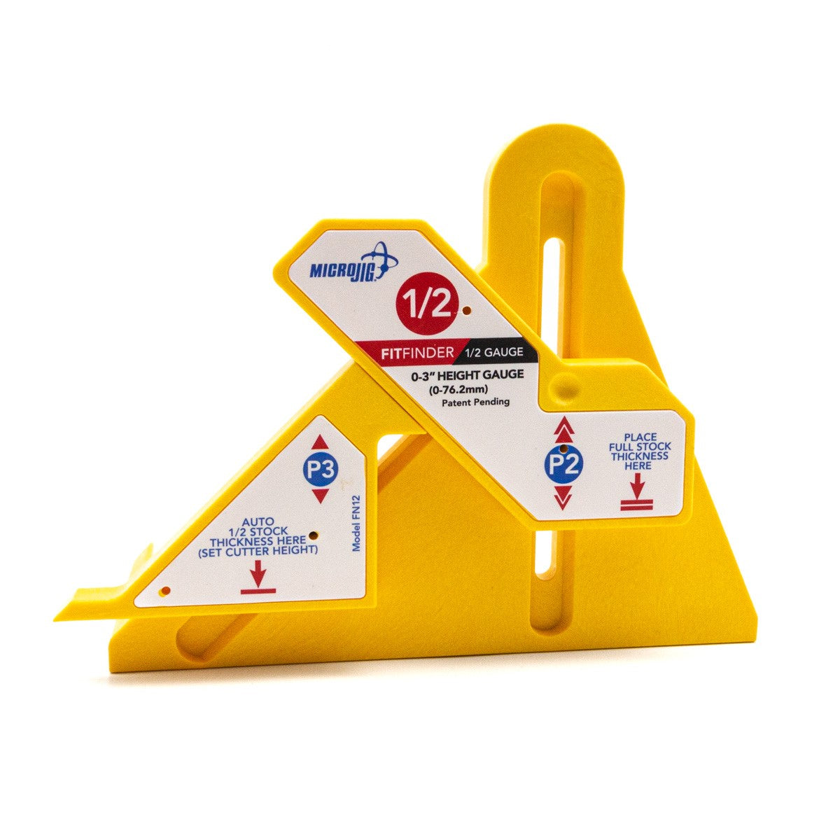 MicroJig FitFinder Jig Plus Upgrade Kit FN-12 and FN-12-UG Upgrade Kit in use on wooden material