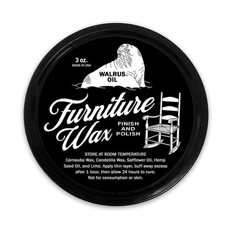 Walrus Oil Furniture Wax Finish 88mL - Enhances water protection & adds shine to woodworking projects