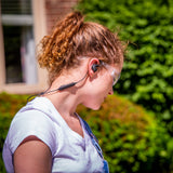 ISOtunes PRO 2.0 Bluetooth Noise-Isolating Earbuds in Matte Black - Close-up view of earbuds with secure fit
