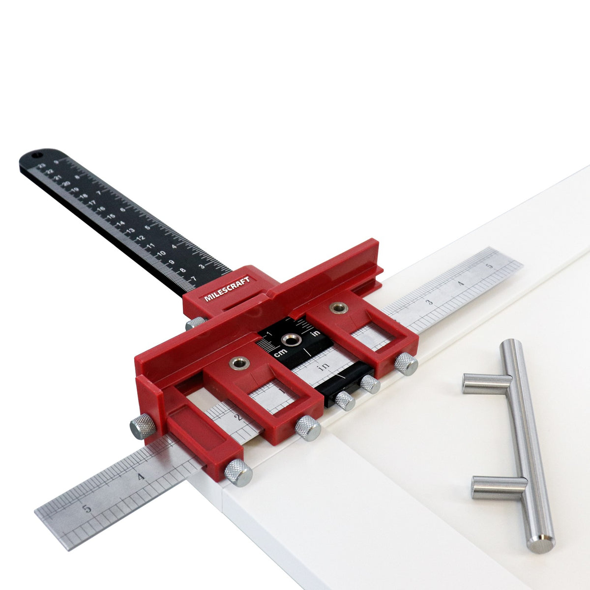Milescraft Hardware Jig for precise cabinet handle drilling in Australian woodworking store