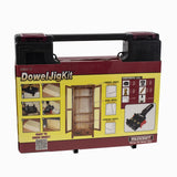 Milescraft Dowelling Jig Kit Self-Centering Metric Dowel Set in use for precise dowel joints