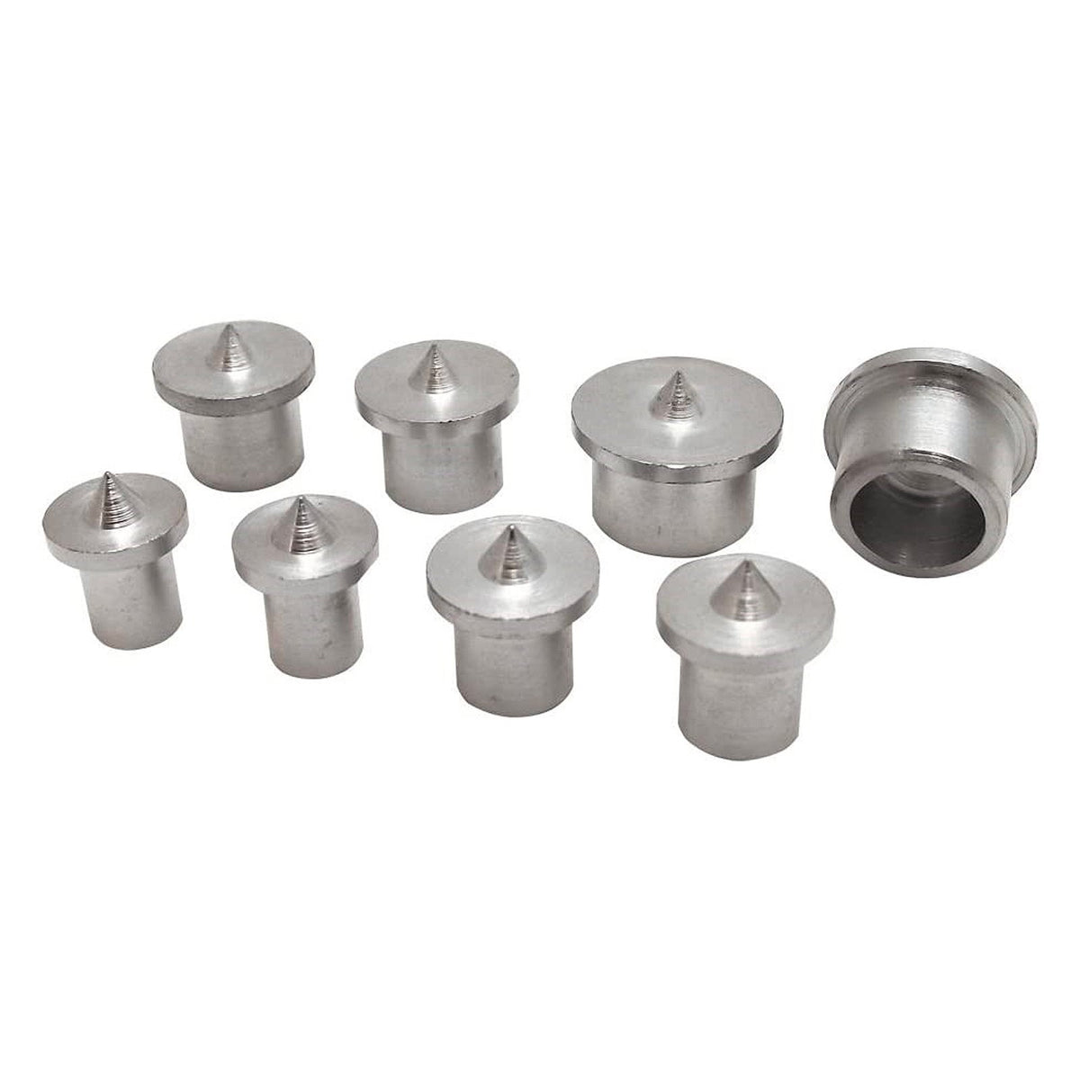 Milescraft Imperial Dowel and Tenon Centre Set for accurate dowel hole marking. Set of 8 steel centres for various hole sizes