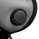Breathable mesh RZMask M2 dust face mask with replaceable filters in titanium, ideal for hot dusty woodworking workshops
