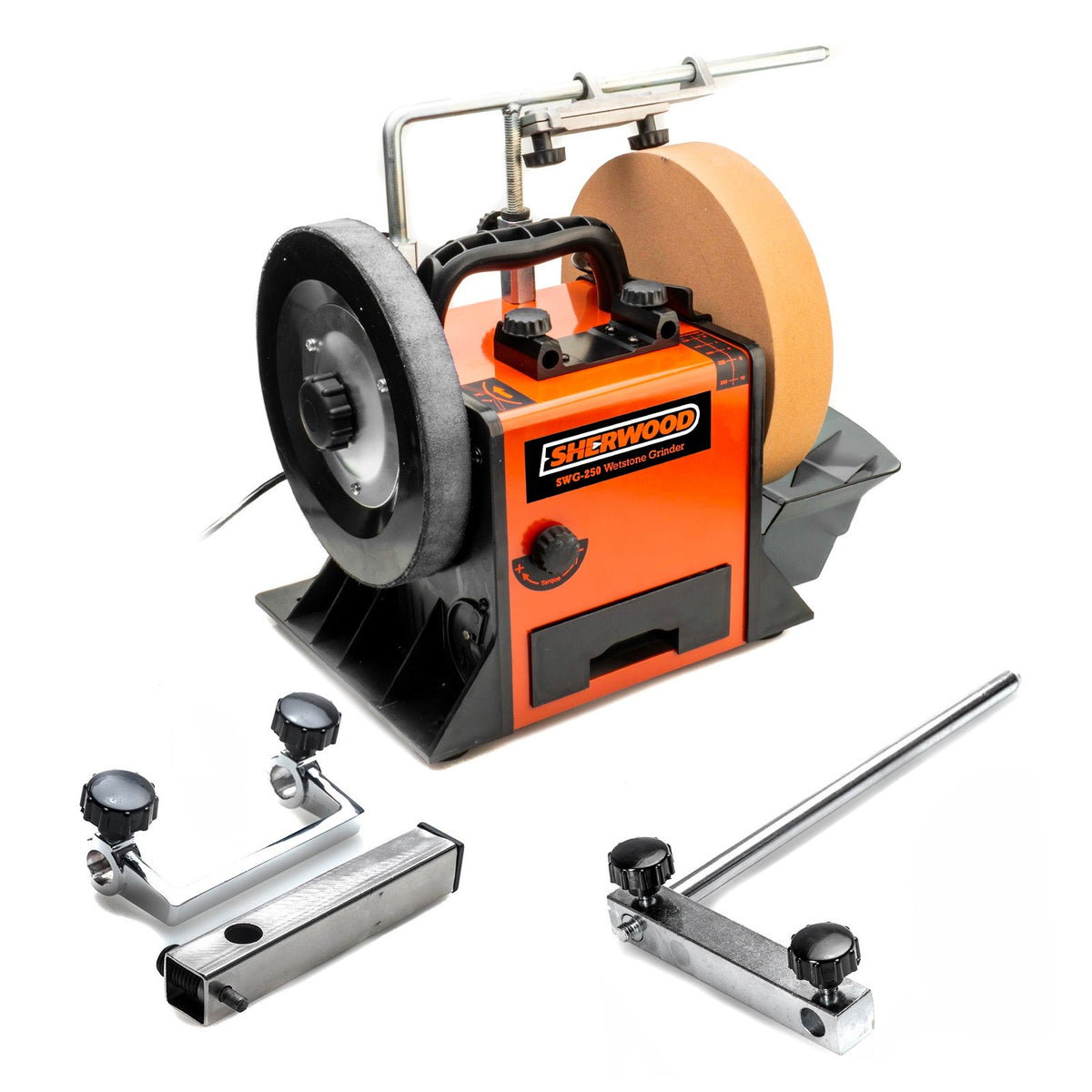 Sherwood 250mm Wet Stone Grinder with Diamond Truing Tool and Support Arm Extension