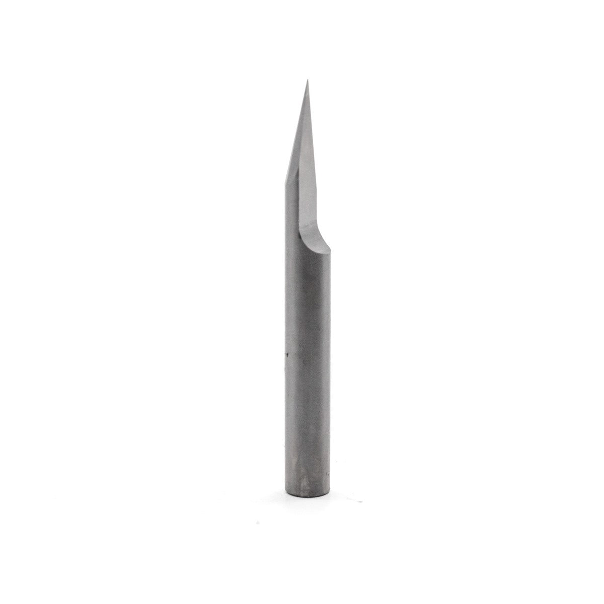 Torquata V Groove CNC Router Bit 30 Degree Angle 1/4in Shank in use on a non-ferrous material