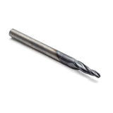 Torquata 1/4in Shank Triple Flute Tapered Spiral Up Cut ZrN Coated CNC Bit in action