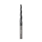 Torquata 1/4in Shank Triple Flute Tapered Spiral Up Cut ZrN Coated CNC Bit - Close-up detail of the ZrN coating