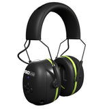 ISOtunes Air Defender Bluetooth Earmuffs in Black/Green, ideal for woodworkers in noisy workshops