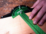 Torquata 300mm Posi-Lock T Square with Protractor in action on woodworking project