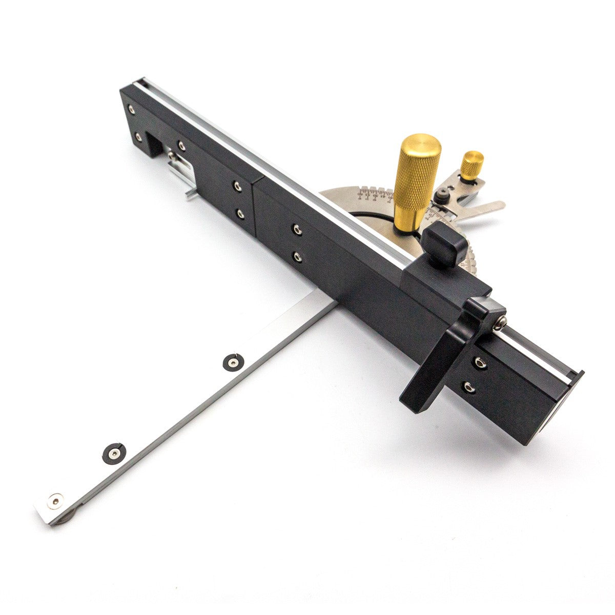 Australian made Torquata Mitre Guide with Aluminium Fence and Box Joint Accessory for precision crosscut angles and tight box joinery on table saw or bandsaw
