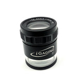 Optical Loupe Magnifier with LED 10x Magnification in Leather Case, angled view