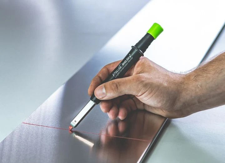 Pica Big Dry Automatic Construction Pencil in action on wood surface