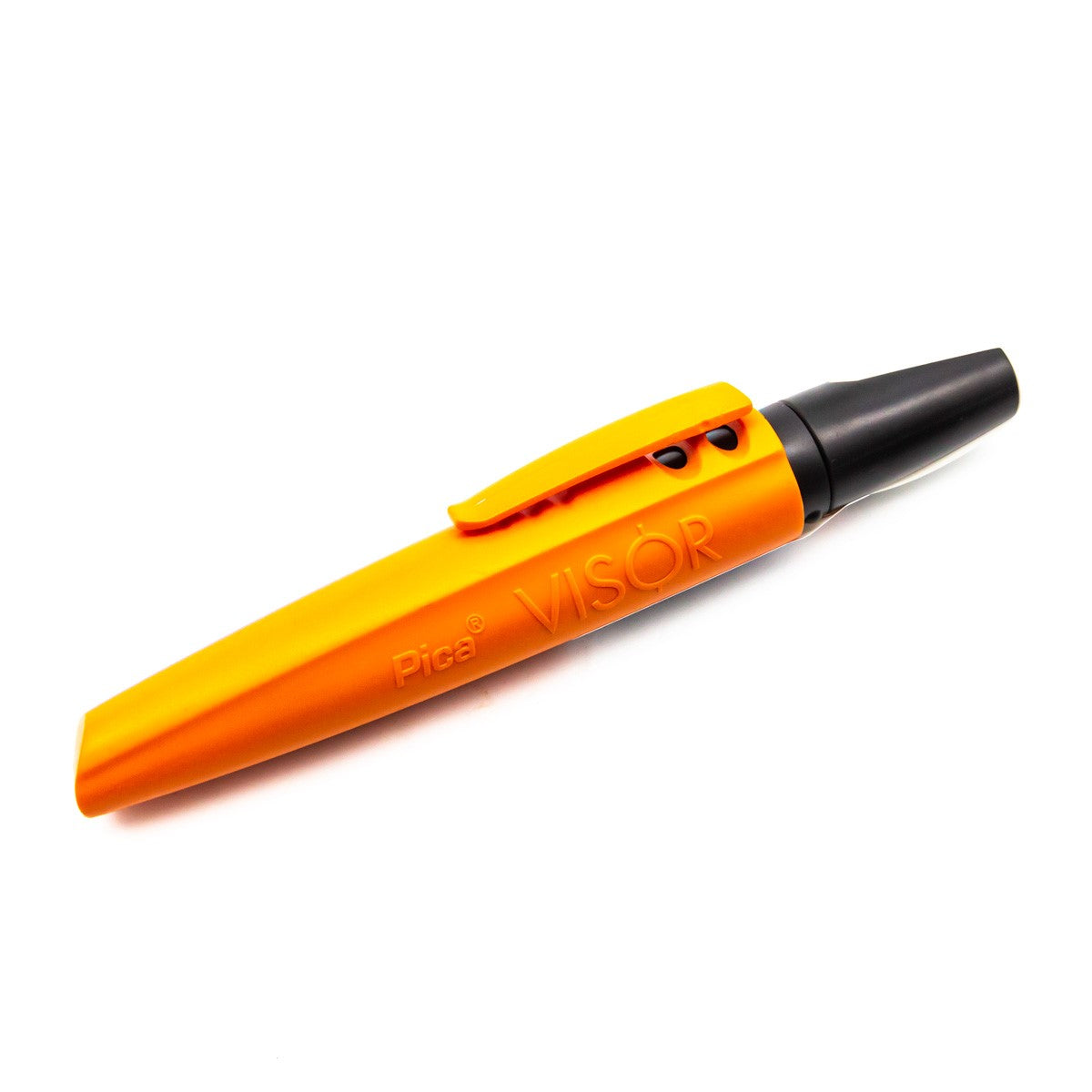 Pica Visor Long-life White Marking Crayon on wood surface