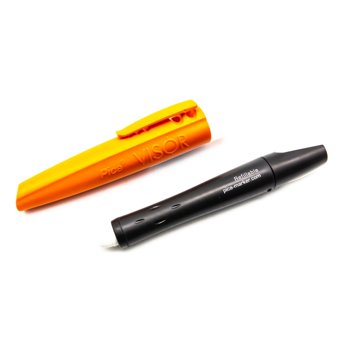 Pica Visor Permanent White Marking Crayon, ideal for versatile marking on various surfaces