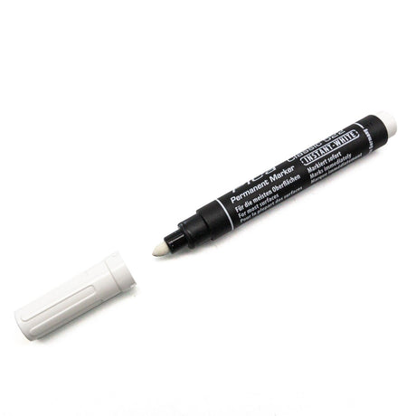 Pica Classic 522 Permanent White Marker with 1-4mm bullet tip, ideal for dark surfaces, water-resistant ink