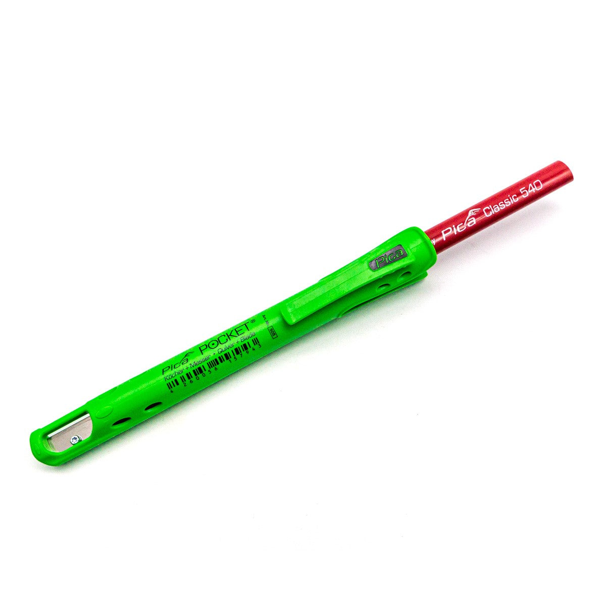 Pica Classic 540 Carpenters Pencil and Pocket Quiver with Clip in use